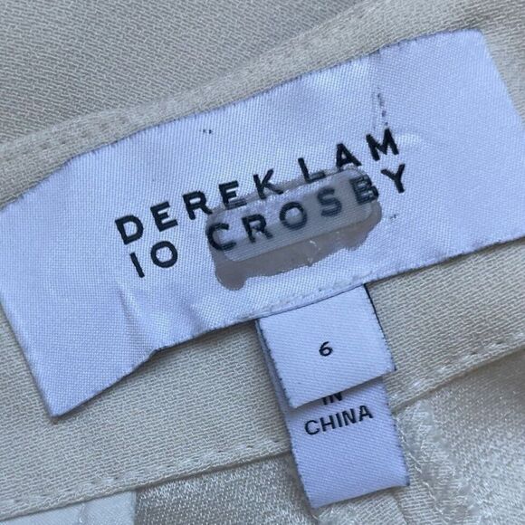 DEREK LAM 10 Crosby Pants Womens 6 Cropped Crepe Culottes Button Waist - Picture 9 of 12